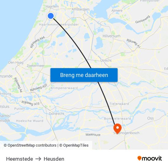 Heemstede to Heusden map