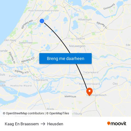 Kaag En Braassem to Heusden map