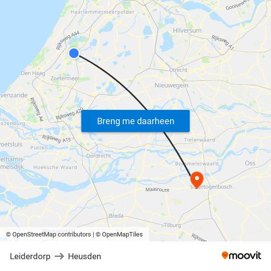 Leiderdorp to Heusden map
