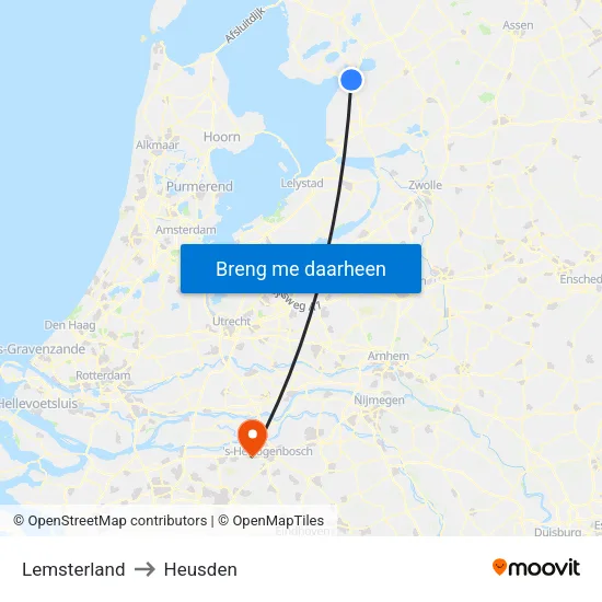 Lemsterland to Heusden map