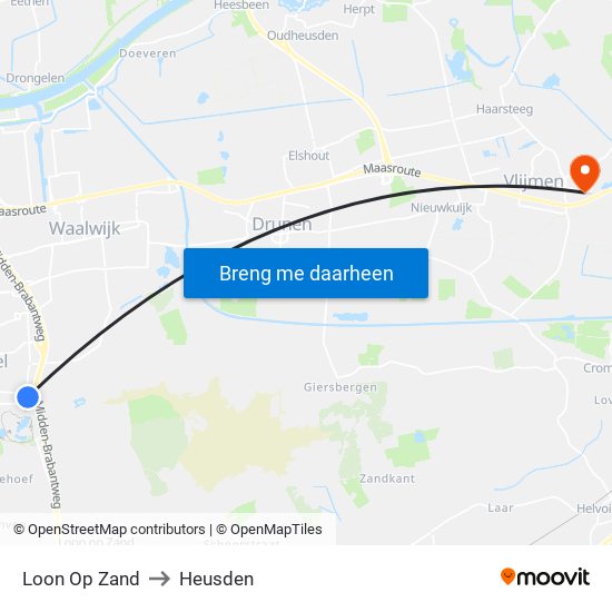 Loon Op Zand to Heusden map