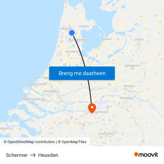 Schermer to Heusden map