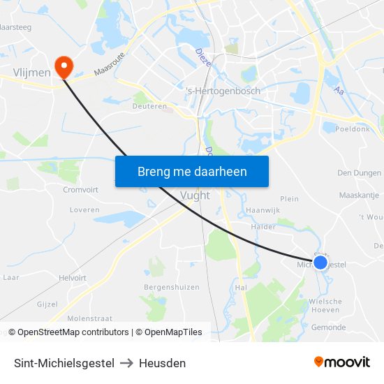 Sint-Michielsgestel to Heusden map