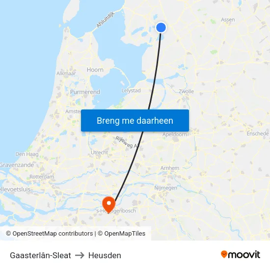 Gaasterlân-Sleat to Heusden map
