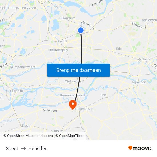 Soest to Heusden map