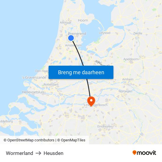 Wormerland to Heusden map