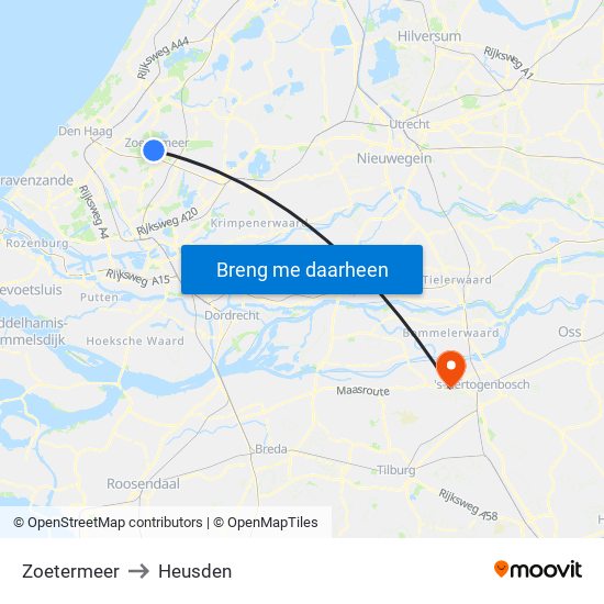 Zoetermeer to Heusden map