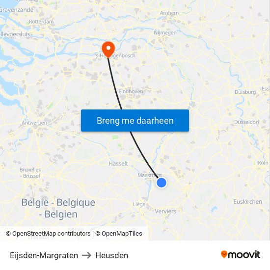 Eijsden-Margraten to Heusden map