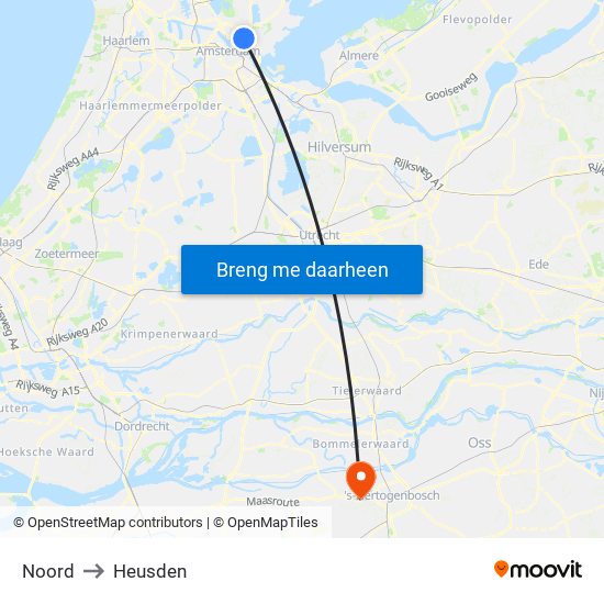 Noord to Heusden map