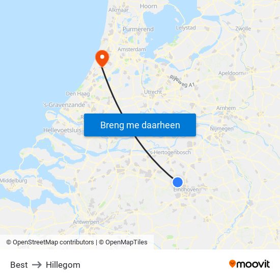 Best to Hillegom map