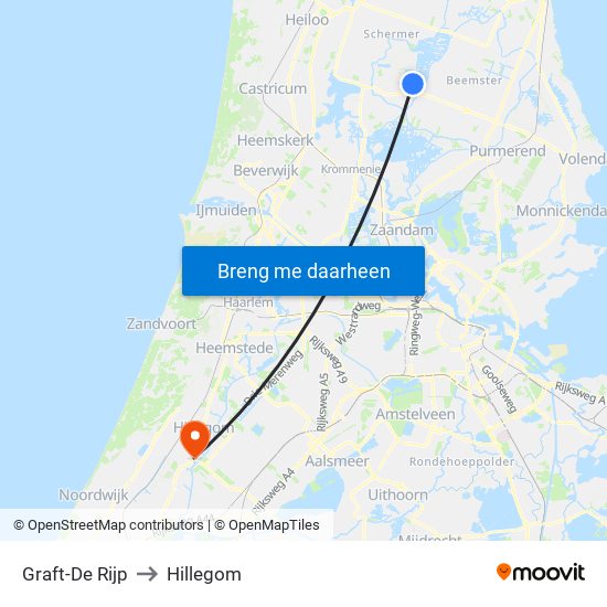 Graft-De Rijp to Hillegom map
