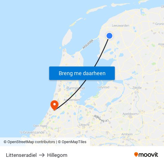 Littenseradiel to Hillegom map