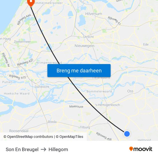 Son En Breugel to Hillegom map