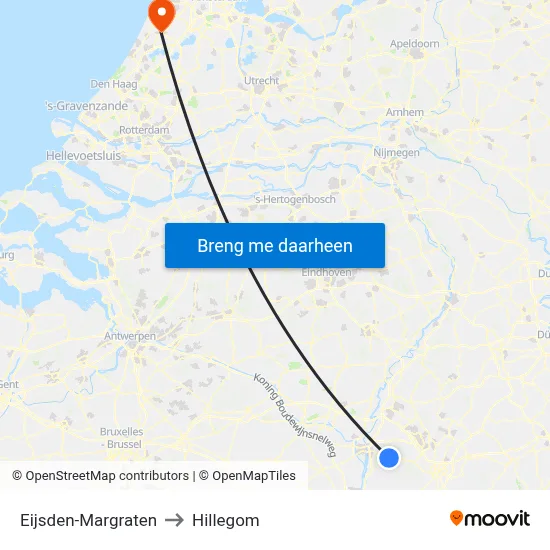 Eijsden-Margraten to Hillegom map