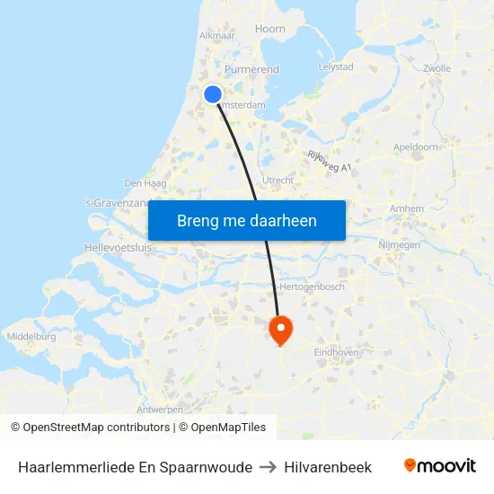 Haarlemmerliede En Spaarnwoude to Hilvarenbeek map
