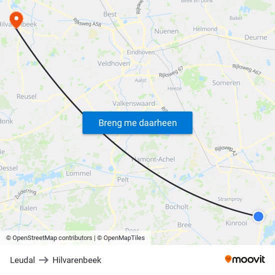 Leudal to Hilvarenbeek map