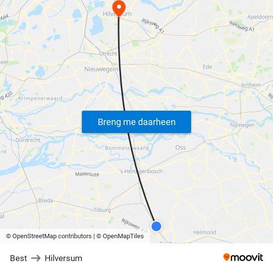 Best to Hilversum map