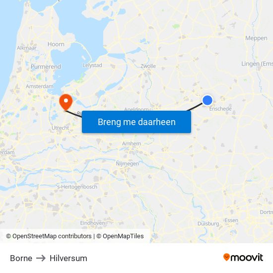 Borne to Hilversum map