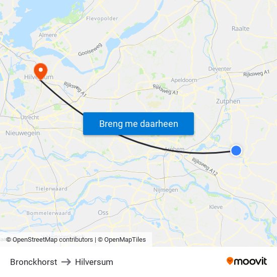 Bronckhorst to Hilversum map