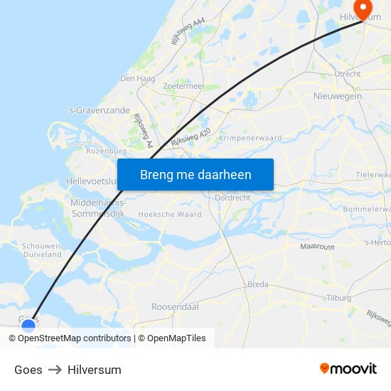 Goes to Hilversum map