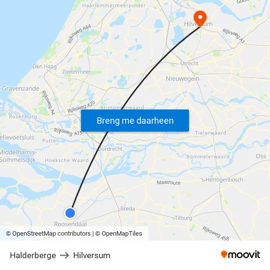 Halderberge to Hilversum map