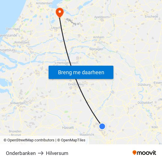 Onderbanken to Hilversum map