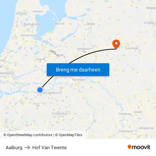 Aalburg to Hof Van Twente map