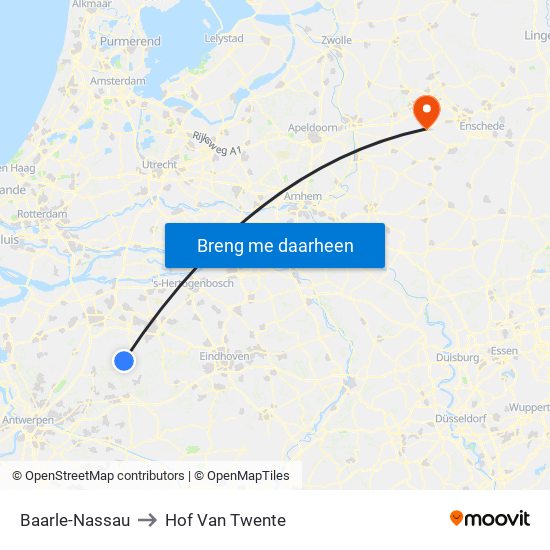Baarle-Nassau to Hof Van Twente map
