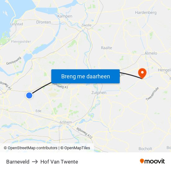 Barneveld to Hof Van Twente map