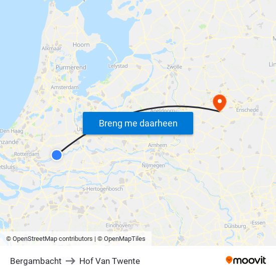 Bergambacht to Hof Van Twente map