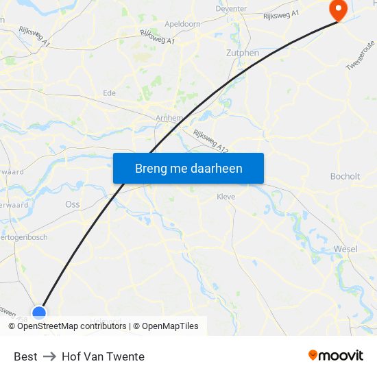 Best to Hof Van Twente map