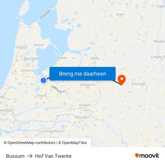 Bussum to Hof Van Twente map