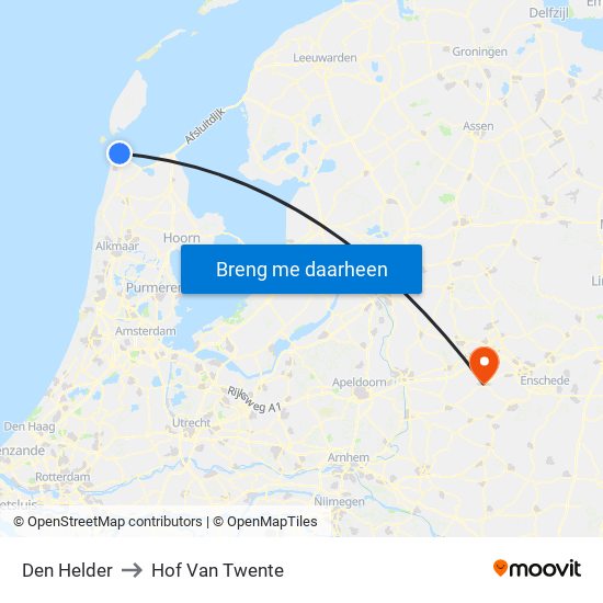 Den Helder to Hof Van Twente map