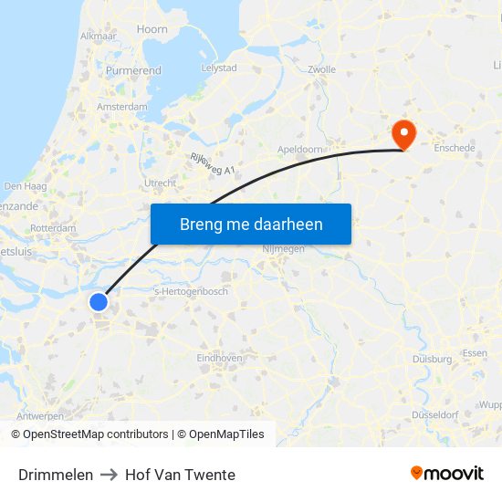 Drimmelen to Hof Van Twente map