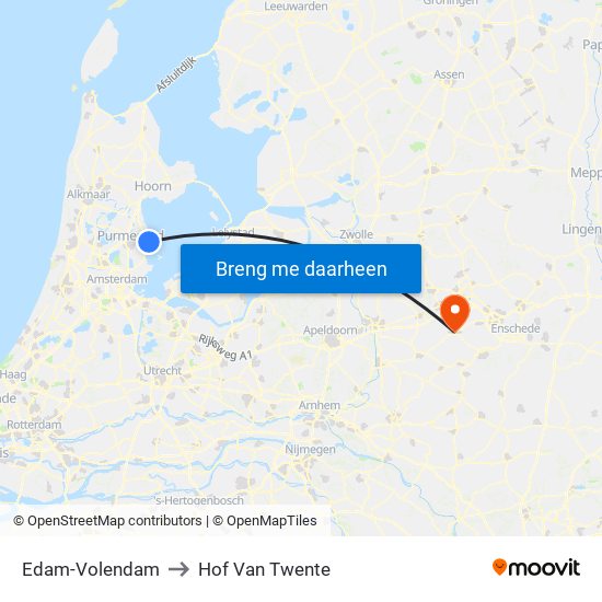 Edam-Volendam to Hof Van Twente map