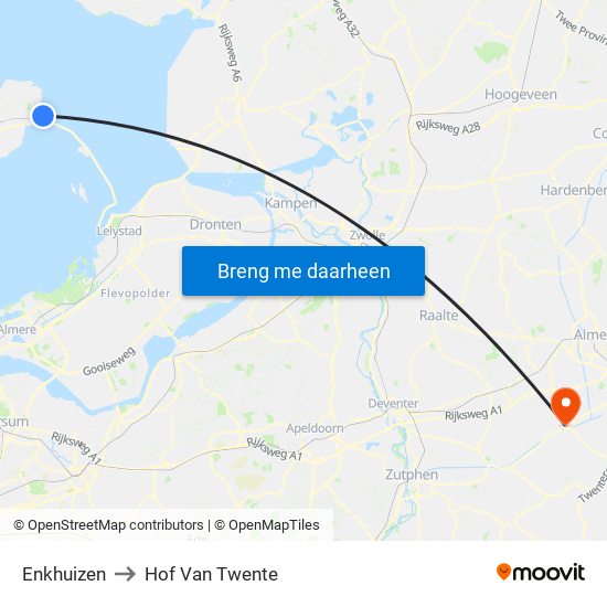 Enkhuizen to Hof Van Twente map