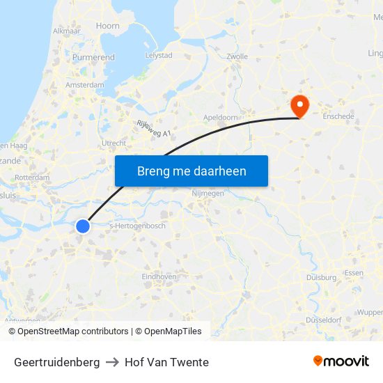 Geertruidenberg to Hof Van Twente map