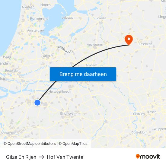 Gilze En Rijen to Hof Van Twente map