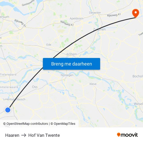 Haaren to Hof Van Twente map