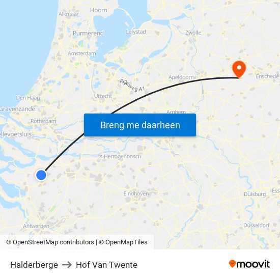 Halderberge to Hof Van Twente map