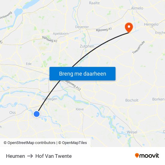 Heumen to Hof Van Twente map