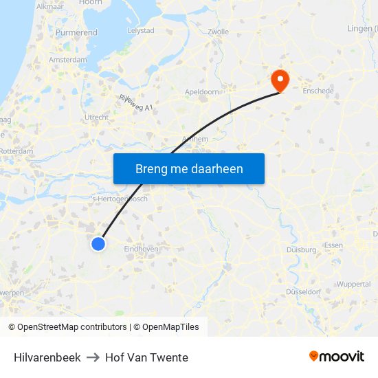 Hilvarenbeek to Hof Van Twente map