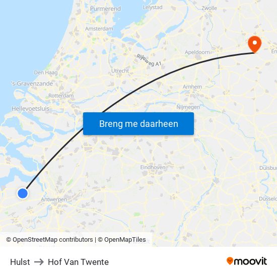 Hulst to Hof Van Twente map