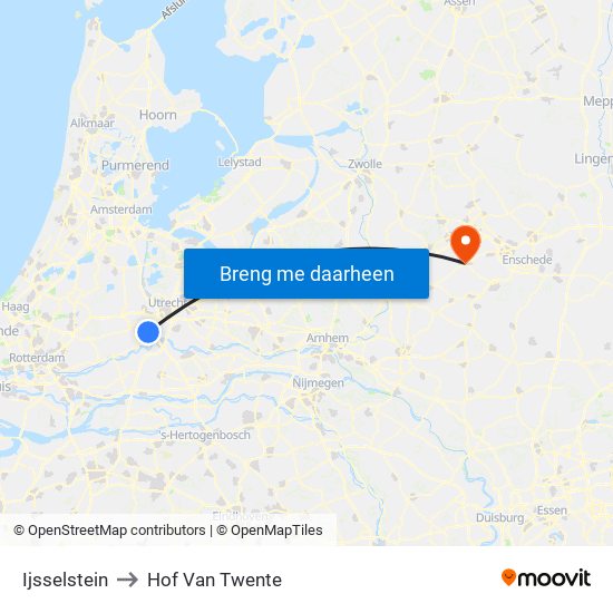Ijsselstein to Hof Van Twente map