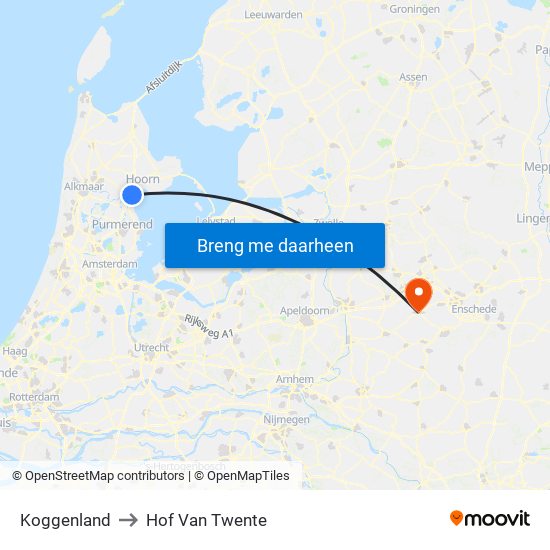 Koggenland to Hof Van Twente map