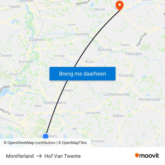 Montferland to Hof Van Twente map