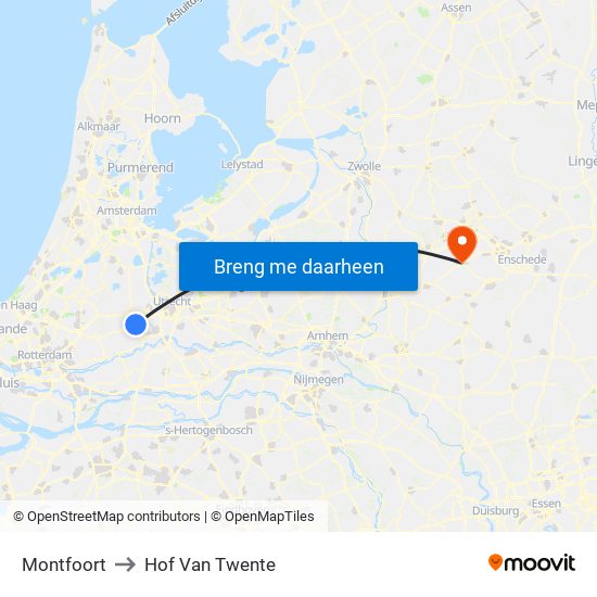 Montfoort to Hof Van Twente map