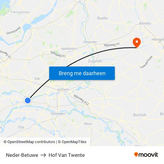 Neder-Betuwe to Hof Van Twente map