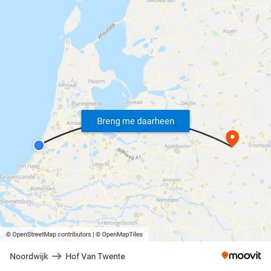 Noordwijk to Hof Van Twente map