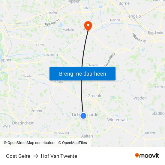 Oost Gelre to Hof Van Twente map
